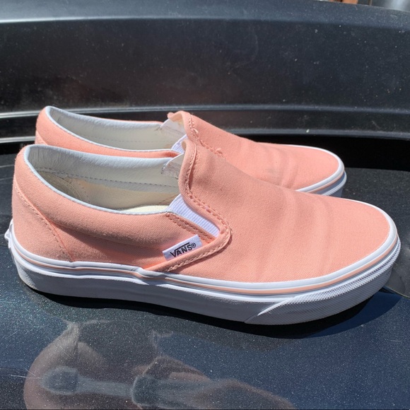 peach slip on vans